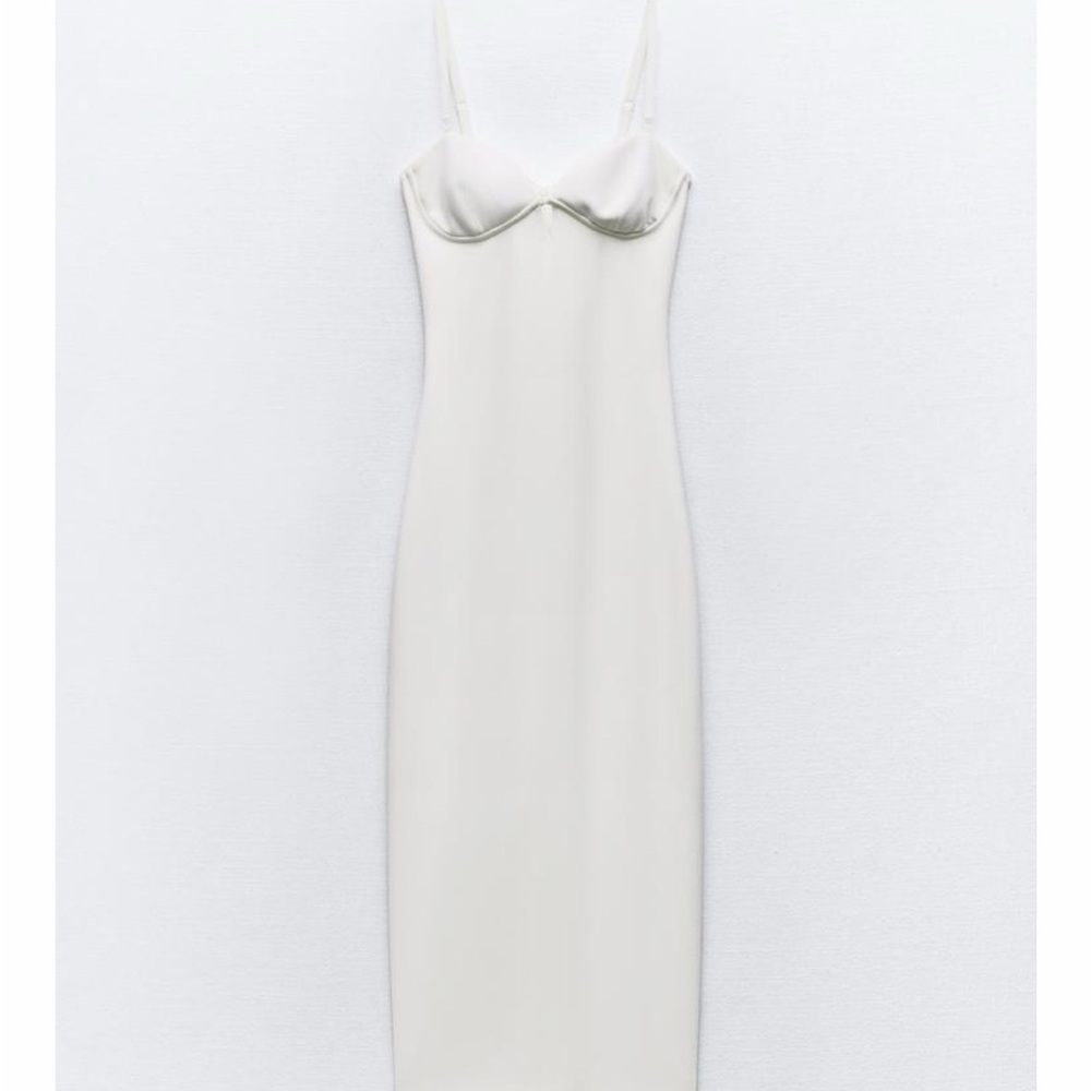 Zara White Bra Top Strappy Midi Dress